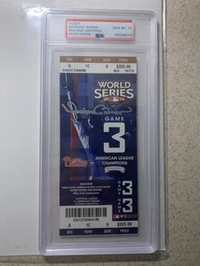NY Yankees Mariano Rivera Signed 2009 World Series Ticket PSA 10 Gem-Mint - Picture 1 of 3