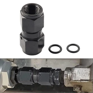 Aluminium Schwarz 4AN Buchse auf Buchse, gerader Drehverbinder, Anschlussadapter - Picture 1 of 10