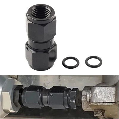 Aluminium Schwarz 4AN Buchse auf Buchse, gerader Drehverbinder, Anschlussadapter - Image 1 of 4