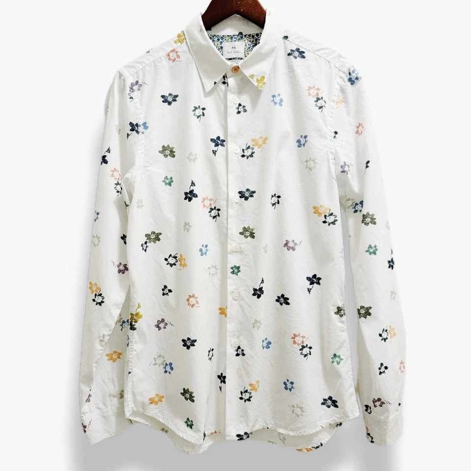 Paul Smith Tailored Fit Floral Button Up Shirt Flip Cuff Mens Size Medium $295 - Image 1 of 4