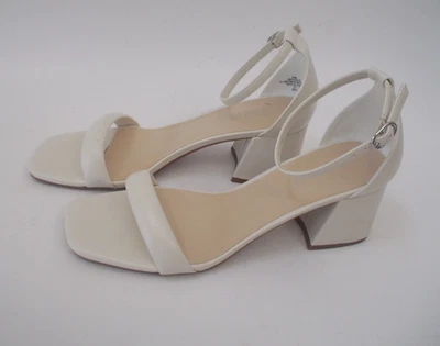 NINE WEST Ivory Ankle Strap 2.5" Heel Sandals Shoes Sz 8.5 M - Image 1 of 4