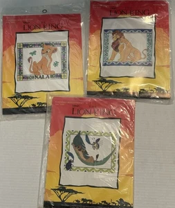 Vintage neu aus altem Lagerbestand König der Löwen gezählte Kreuzstich-Sets Menge 3 Nala Timon Simba 10” x 12” - Bild 1 von 14