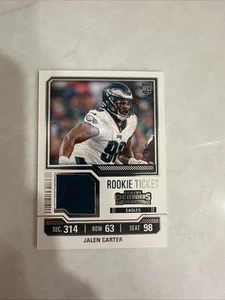 2023 Panini Contenders Jalen Carter Rookie Ticket Patch RC Eagles Jersey Relic - Bild 1 von 4