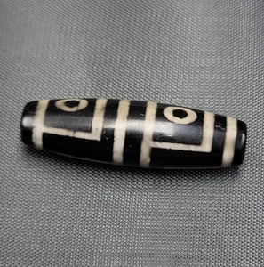 Hermoso amuleto de cuentas de ágata tibetana de 4 ojos - Imagen 1 de 14