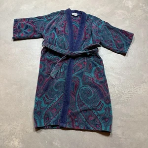Vintage TJ Lawford 90s Turkish Thick Cotton Terry Cloth Belted Robe Pockets - Picture 1 of 10