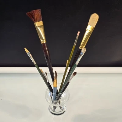 11 pinceles de pintura vintage diferentes tamaños formas Galería Winsor & Newton Arttec Foto 1 de 4