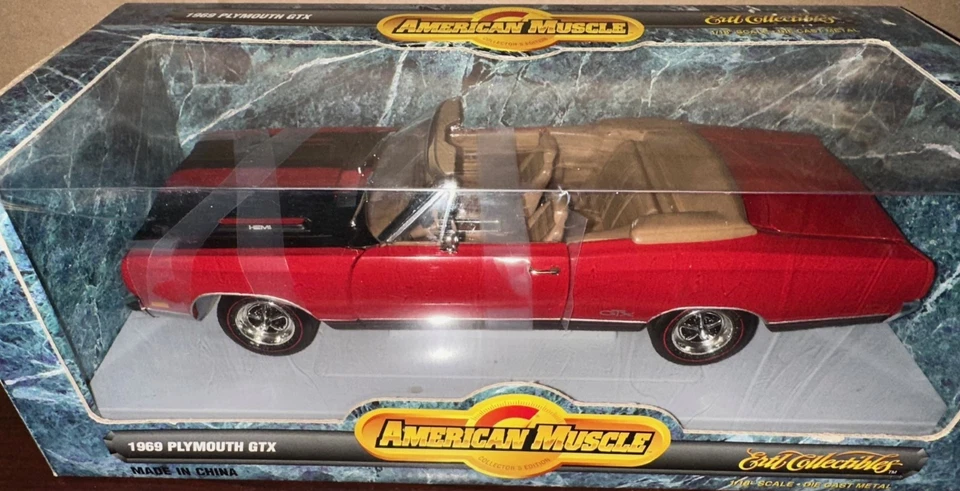Ertl American Muscle 1/18 1968 Plymouth GTX Red Convertible #7248 #854* - Image 1 of 1