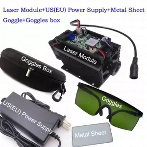 450nm 15W blaues Lasermodul mit Kühlkörper für Laserschneider Graveur + Blech - Bild 1 von 12