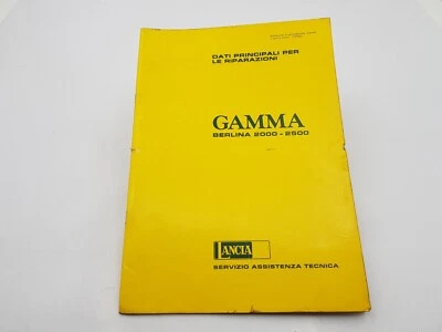Manuale officina Lancia Gamma Berlina 2.0 2.5 dati principali per le riparazioni - Immagine 1 di 4