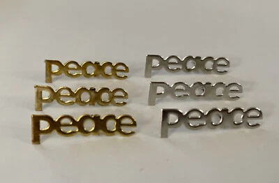Adorno PEACE BRAD (6 piezas) pasador dividido•vacaciones•metálico•Navidad •oro plata• Foto 1 de 4