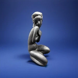 Vintage Art Deco Nude Female Statue Black Color Sculpture Naked Beautiful Classy - Picture 1 of 6