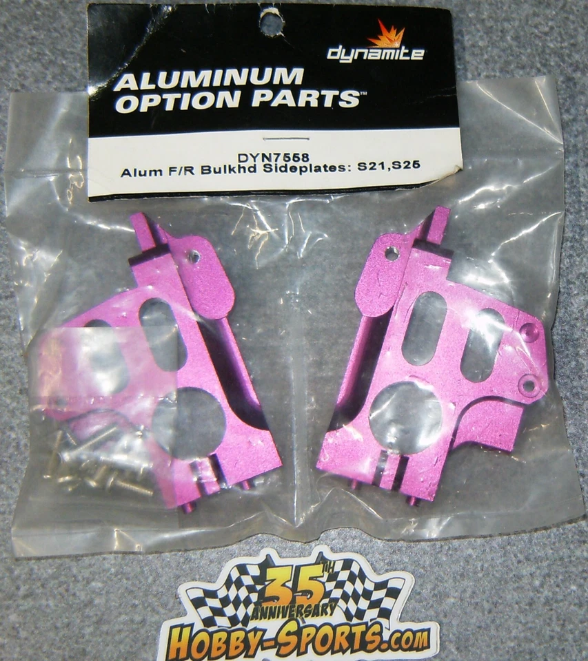 Dynamite Aluminum Purple Fr/ Rear Bulkhead Sideplates HPI Savage S21 S25 DYN7558 - Image 1 of 1