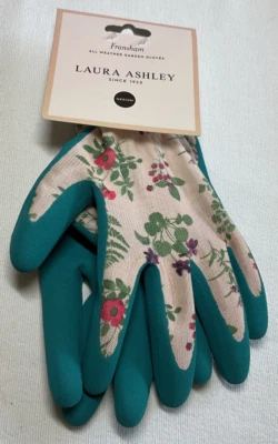 Guantes para todo clima Laura Ashley jardín FRANSHAM TURQUESA TALLA MEDIANA NUEVOS EN PAQUETE Foto 1 de 2