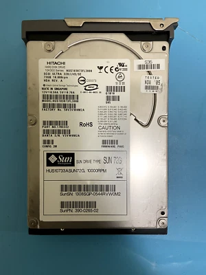 SUN 73GB 10K Ultra-320 SCSI 3.5" HDD w/Caddy , 390-0265 - Image 1 of 3