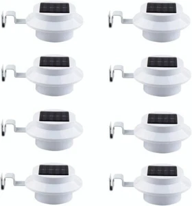 8 Pack Deal - FALOVE Outdoor Solar Gutter LED Lights - White Sun Power Smart Sol - Picture 1 of 3
