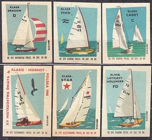 POLAND 1966 Matchbox Label Z#724/29 set, XV World Championship class HORNET .. - Picture 1 of 1