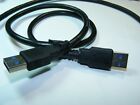 QTY5 USB BLACK CABLE 2.0 TYPE A A MALE MALE 24" INCH TRANSFER CORD EXPEDITE USA