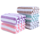Striped Pattern Bath Towel Soft Cotton Absorbent Face Hand Towels 13x28.7inch