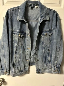 Divided H&M Womens Denim Jacket Retro Trucker Medium Wash Cotton XL - Picture 1 of 5