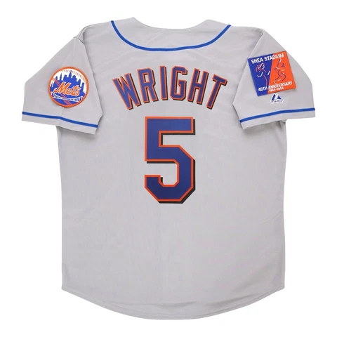 David Wright 2004 New York Mets Shea 40th Anniv. Grey Road Men's Jersey (M-2XL) Cover