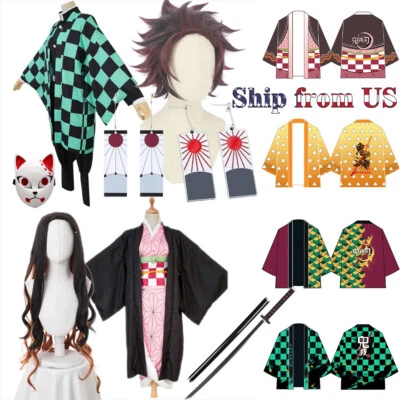Demon Slayer Kimetsu no Yaiba Anime Costume Outfit For Halloween Cosplay Party - Image 1 of 2