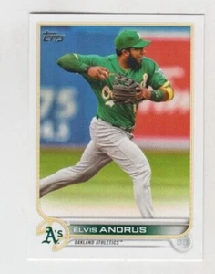 (10) LOTTO 2 CARTE ELVIS ANDRUS 2022 TOPPS SERIE #520 OAKLAND ATHLETICS - Foto 1 di 1