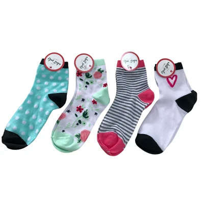 Target Womens Juniors Size 9-11 Adult Socks 4 Pairs Mixed Styles Multicolor - Image 1 of 4