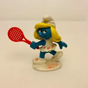 TENNIS PUFFI (Punti Rosa) Modellino 1981 Schleich Peyo - Foto 1 di 5