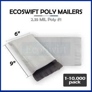 1-10000 6 x 9 "EcoSwift" Poly Versandtaschen Umschläge Kunststoff Versandtaschen 2,35 Mil - Bild 1 von 5