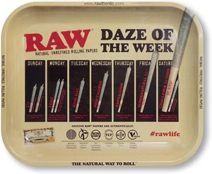 RAW Authentic Daze Tray Large, 14" in x 11" in x 1.25" Inches, Thick Metal Tray - Picture 1 of 4