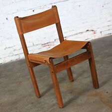 1970’s Modern Sling Chair Teak & Leather Style Michel Arnoult Made in Argentina