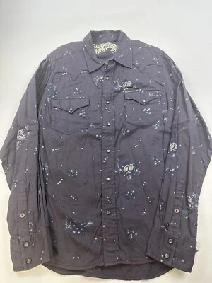 Southern Thread Pearl Snap Western Shirt Men Medium Floral Country Button-Up - Image 1 of 4