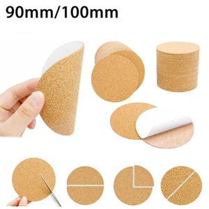 Self-Adhesive Cork Round Tiles Cork Backing Sheets for Coasters 90mm/100mm - Picture 1 of 2