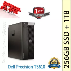 Dell Precision T5610 2x E5-2650 v2 64GB 256GB SSD + 900GB HDD FirePro W2100 2GB - Picture 1 of 8