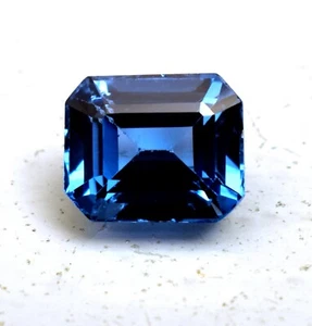 Lab Grown Topaz Blue Color 10.15 CT Emerald Certified Loose Gemstone Thailand - Bild 1 von 5