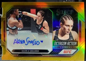 2023 Select UFC -Alexa Grasso Octagon Signatures Gold Prizm OA-AGR 10/10 Bookend - Picture 1 of 2