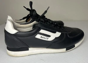 BALLY Switzerland Frenz Lace-Up Sneakers Leather Black Men’s 7.5M (EU 38) - Picture 1 of 9