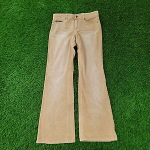 70s Superlow Wide-Leg Corduroy Pants Womens 9-Slim 30x32 Flared Faded All-Over