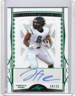 2022 Leaf Trinity Jaivon Heiligh Green Emerald Auto RC 24/25 - Image 1 of 2
