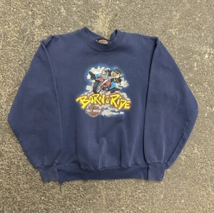 Harley Davidson Vintage Sweatshirt 90s Kids Woodstock 14-16 - Picture 1 of 5