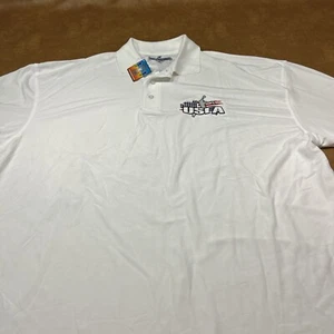 Blue Generation Men's White Moisture Wicking Polo NWT Size 2xl Blu X Dri - Picture 1 of 8