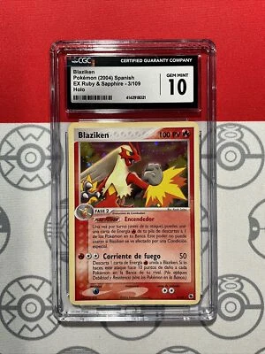 NEW CGC 10 GEM SPANISH Pokemon EX Ruby & Sapphire 3 Blaziken Holo PSA 8021 - Image 1 of 4