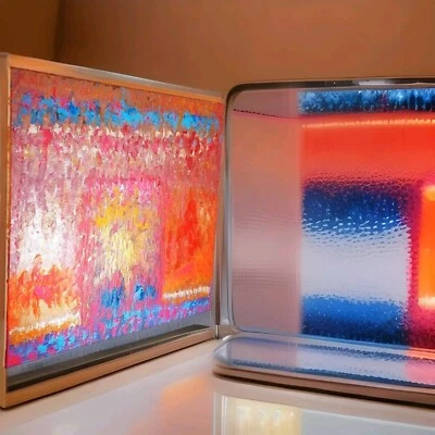 Original Abstract  Iridescent/Metallic Acrylic Painting on canvas. 20" x 20".  - Image 1 of 3