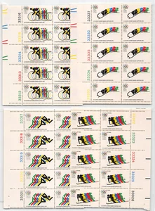 US Sc# 1460-1462, C85, 4 Plate Blocks of 10, 1972 Set Olympic Games MNH - Picture 1 of 2