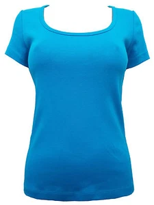CAMISETA DE MUJER DOROTHY PERKINS MANGA CORTA DE ALGODÓN PURO - DOS COLORES - TALLA 10-20 - Imagen 1 de 5