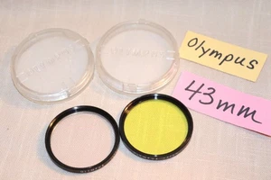 2Pc OLYMPUS 43mm FILTER Set 43mm 2C (Y2) Yellow & Skylight 1A - Slight ISSUE - Picture 1 of 14