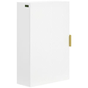 kleanking Pensile Bagno con Anta Decorata e Ripiani Regolabili 40x15x60cm Bianco - Foto 1 di 10