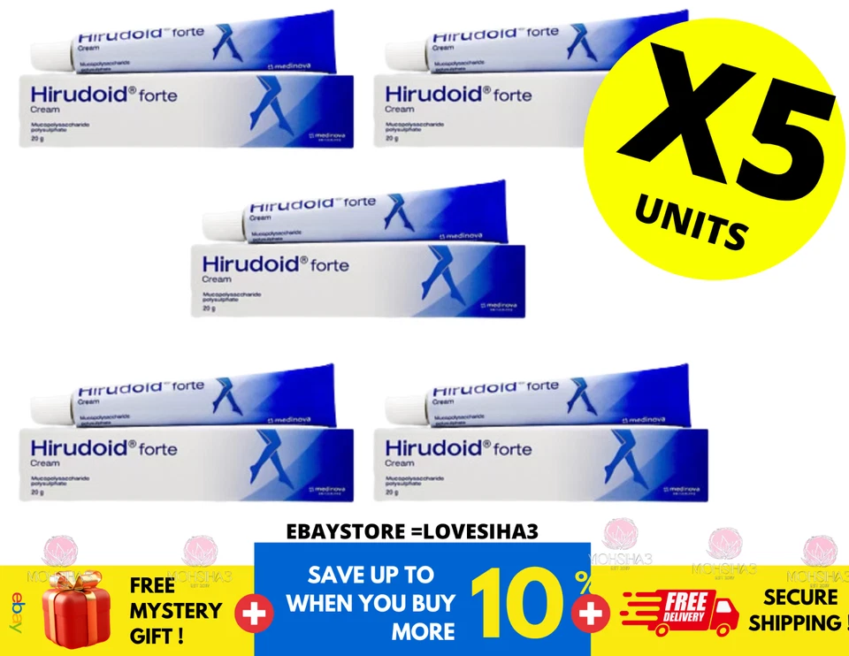 Hirudoid Forte Cream Varicose Scars Bruises Keloid Stretch Marks 20g ( X 5 ) - Image 1 of 4