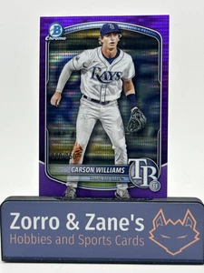 CARSON WILLIAMS 2025 BOWMAN CHROME PURPLE  Pulsar  /250 #bcp-234 TAMPA BAY RAYS - Picture 1 of 5