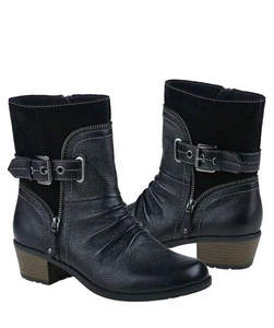 Y2K Style EARTH Origin SCHWARZE LEDERSTIEFEL GRÖSSE 7,5 M 149 $ - Bild 1 von 7